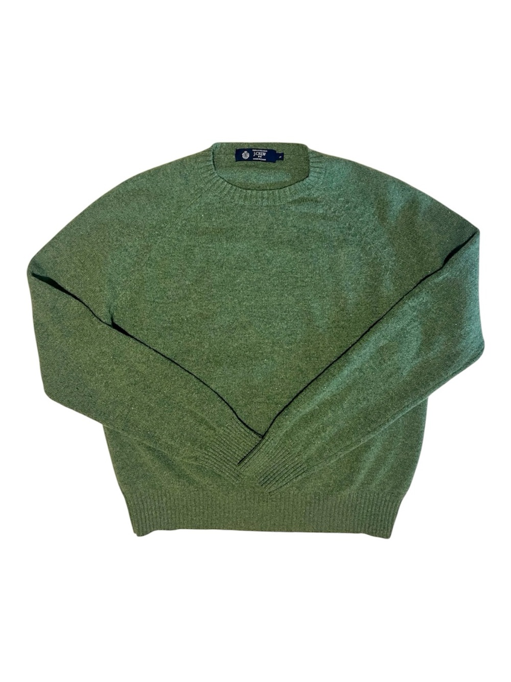 💚J.Crew Lambswool Crewneck Sweater in Green